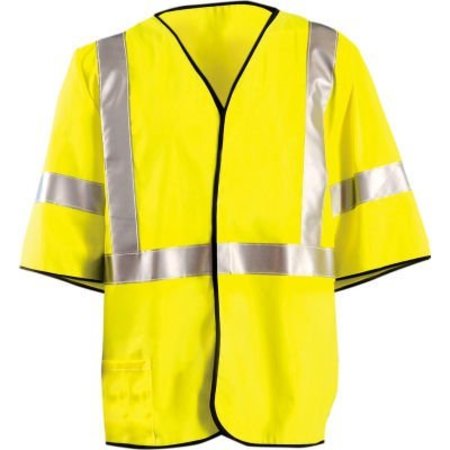 OCCUNOMIX Class 3 Flame Resistant Single Stripe Solid Vest Yellow, M,  LUX-HSG3FR-YM